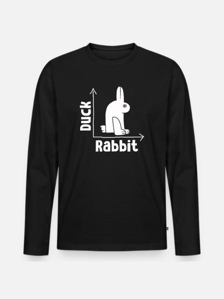 Wittgensteins Rabbit Duck Illusion - Men's Premium Organic Long Sleeve Shirt - black