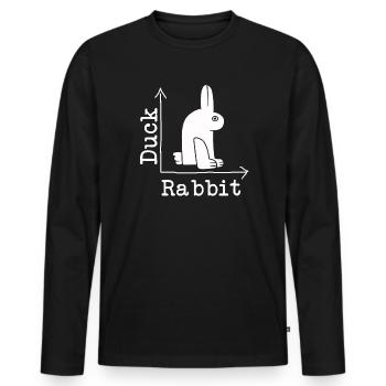 Wittgensteins Hasen-Enten-Illusion - Männer Premium Bio Langarmshirt - Schwarz - Vorne - Nico (187cm)