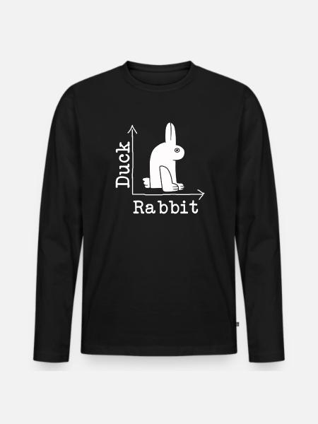 Wittgensteins Rabbit Duck Illusion - Men's Premium Organic Long Sleeve Shirt - black