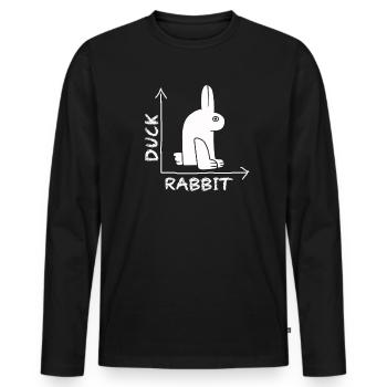 Wittgenstein lapin canard illusion - T-shirt manches longues Premium bio Homme - noir - Devant - Nico (187cm)