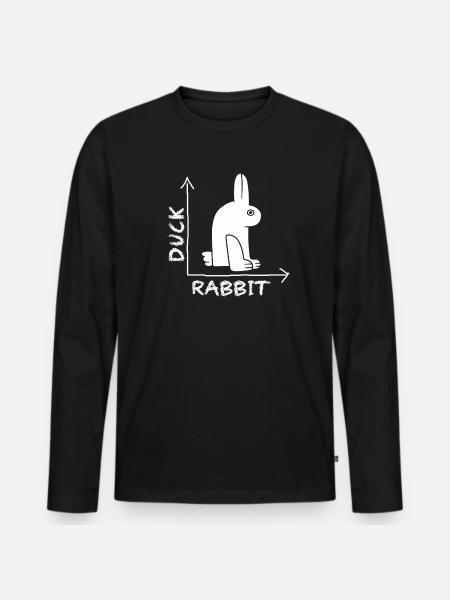 Wittgenstein lapin canard illusion - T-shirt manches longues Premium bio Homme - noir