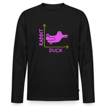 Wittgensteins Hasen-Enten-Illusion - Männer Premium Bio Langarmshirt - Schwarz - Vorne - Nico (187cm)