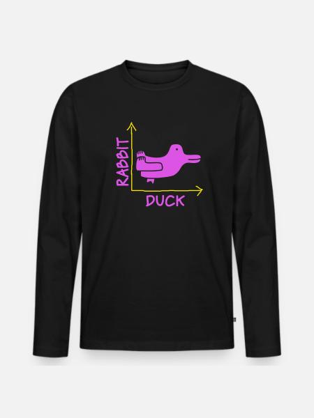 Wittgensteins Rabbit Duck Illusion - Men's Premium Organic Long Sleeve Shirt - black