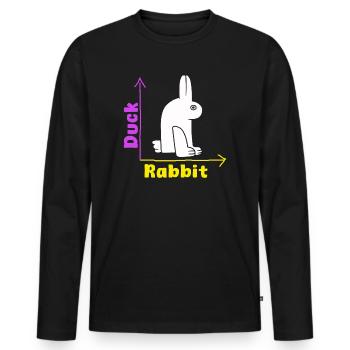 Wittgensteins Rabbit Duck Illusion - Men's Premium Organic Long Sleeve Shirt - black - Front - Nico (187cm)