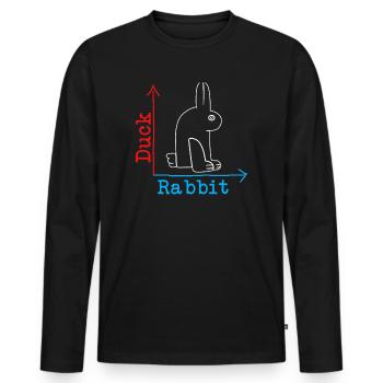 Wittgensteins Rabbit Duck Illusion - Men's Premium Organic Long Sleeve Shirt - black - Front - Nico (187cm)