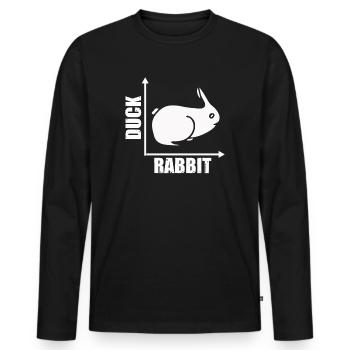 Wittgensteins Hasen-Enten-Illusion - Männer Premium Bio Langarmshirt - Schwarz - Vorne - Nico (187cm)