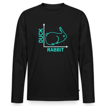 Wittgensteins Rabbit Duck Illusion - Men's Premium Organic Long Sleeve Shirt - black - Front - Nico (187cm)