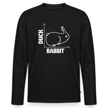 Wittgenstein lapin canard illusion - T-shirt manches longues Premium bio Homme - noir - Devant - Nico (187cm)
