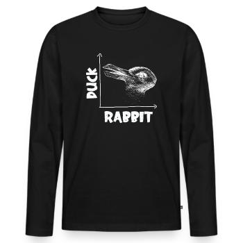 Wittgenstein lapin canard illusion - T-shirt manches longues Premium bio Homme - noir - Devant - Nico (187cm)