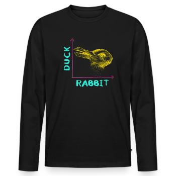 Wittgensteins Rabbit Duck Illusion - Men's Premium Organic Long Sleeve Shirt - black - Front - Nico (187cm)
