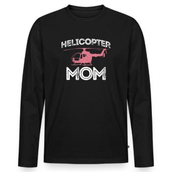 Helikopter Eltern Lustige Helikoptermutter - Männer Premium Bio Langarmshirt - Schwarz - Vorne - Nico (187cm)