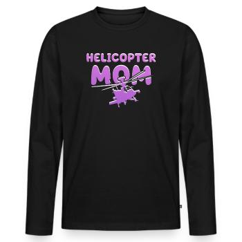 Helikopter Eltern Lustige Helikoptermutter - Männer Premium Bio Langarmshirt - Schwarz - Vorne - Nico (187cm)