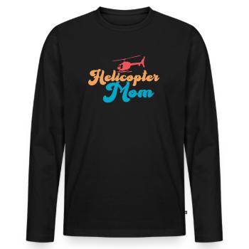 Helikopter Eltern Lustige Helikoptermutter - Männer Premium Bio Langarmshirt - Schwarz - Vorne - Nico (187cm)