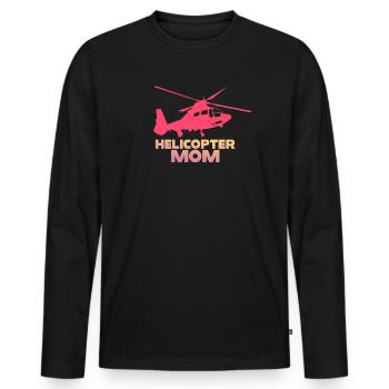 Helikopter Eltern Lustige Helikoptermutter - Männer Premium Bio Langarmshirt - Schwarz - Vorne - Nico (187cm)