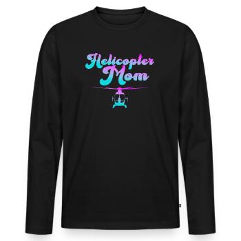 Helikopter Eltern Lustige Helikoptermutter - Männer Premium Bio Langarmshirt - Schwarz - Vorne - Nico (187cm)