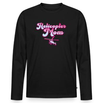 Helikopter Eltern Lustige Helikoptermutter - Männer Premium Bio Langarmshirt - Schwarz - Vorne - Nico (187cm)