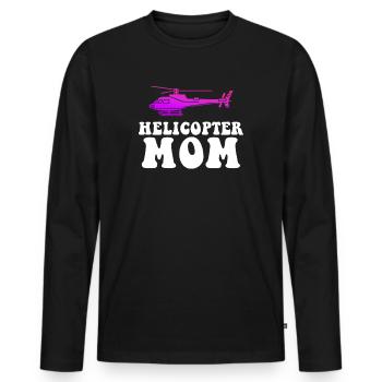 Helikopter Eltern Lustige Helikoptermutter - Männer Premium Bio Langarmshirt - Schwarz - Vorne - Nico (187cm)