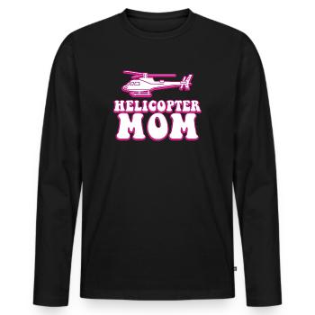 Helikopter Eltern Lustige Helikoptermutter - Männer Premium Bio Langarmshirt - Schwarz - Vorne - Nico (187cm)
