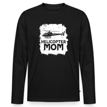Helikopter Eltern Lustige Helikoptermutter - Männer Premium Bio Langarmshirt - Schwarz - Vorne - Nico (187cm)