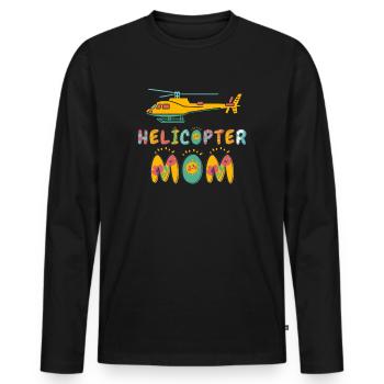 Helikopter Eltern Lustige Helikoptermutter - Männer Premium Bio Langarmshirt - Schwarz - Vorne - Nico (187cm)