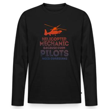 Mécanicien d’hélicoptère Guardian Pride - T-shirt manches longues Premium bio Homme - noir - Devant - Nico (187cm)