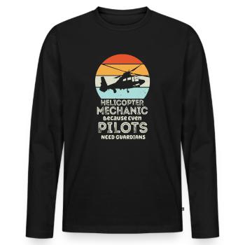 Hubschrauber-Mechaniker Wächter-Stolz - Männer Premium Bio Langarmshirt - Schwarz - Vorne - Nico (187cm)