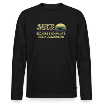 Mécanicien d’hélicoptère Guardian Pride - T-shirt manches longues Premium bio Homme - noir - Devant - Nico (187cm)