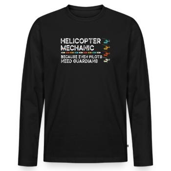 Mécanicien d’hélicoptère Guardian Pride - T-shirt manches longues Premium bio Homme - noir - Devant - Nico (187cm)