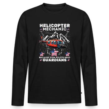Mécanicien d’hélicoptère Guardian Pride - T-shirt manches longues Premium bio Homme - noir - Devant - Nico (187cm)