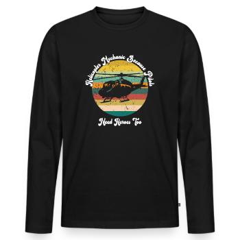 Helicopter Mechanic Heroes Pride - Men's Premium Organic Long Sleeve Shirt - black - Front - Nico (187cm)