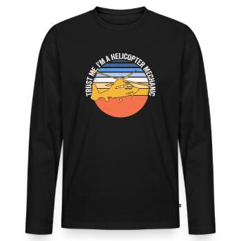Glaub mir, ich bin ein Hubschraubermechaniker - Männer Premium Bio Langarmshirt - Schwarz - Vorne - Nico (187cm)