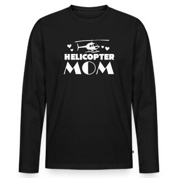 Helikopter Eltern Lustige Helikoptermutter - Männer Premium Bio Langarmshirt - Schwarz - Vorne - Nico (187cm)