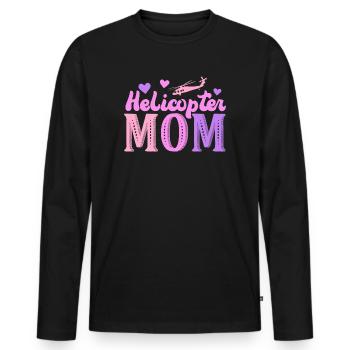 Helikopter Eltern Lustige Helikoptermutter - Männer Premium Bio Langarmshirt - Schwarz - Vorne - Nico (187cm)