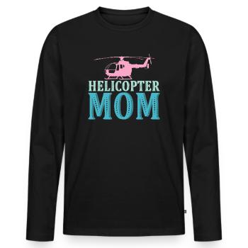 Helikopter Eltern Lustige Helikoptermutter - Männer Premium Bio Langarmshirt - Schwarz - Vorne - Nico (187cm)