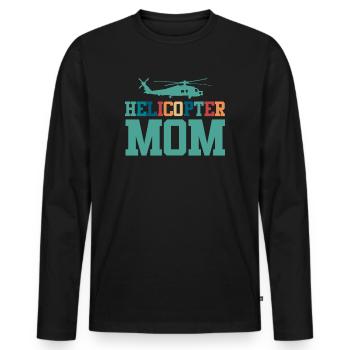 Helikopter Eltern Lustige Helikoptermutter - Männer Premium Bio Langarmshirt - Schwarz - Vorne - Nico (187cm)