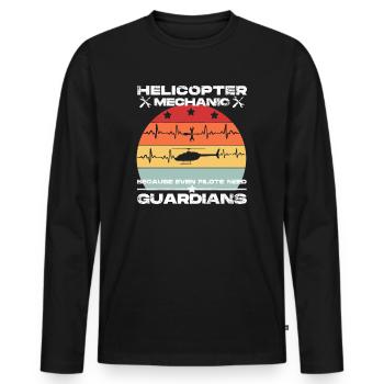 Mécanicien d’hélicoptère Guardian Pride - T-shirt manches longues Premium bio Homme - noir - Devant - Nico (187cm)