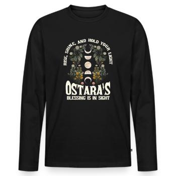 Ostara Witch Moon Eostre Spring Eastern - Men's Premium Organic Long Sleeve Shirt - black - Front - Nico (187cm)