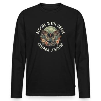 Ostara Hexenmond Eostre Frühling Ostern - Männer Premium Bio Langarmshirt - Schwarz - Vorne - Nico (187cm)
