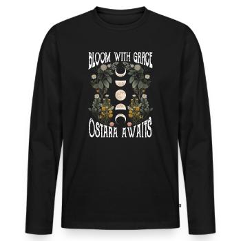 Ostara Witch Moon Eostre Spring Eastern - Men's Premium Organic Long Sleeve Shirt - black - Front - Nico (187cm)