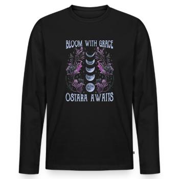 Ostara Witch Moon Eostre Spring Eastern - Men's Premium Organic Long Sleeve Shirt - black - Front - Nico (187cm)