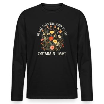 Ostara Hexenmond Eostre Frühling Ostern - Männer Premium Bio Langarmshirt - Schwarz - Vorne - Nico (187cm)