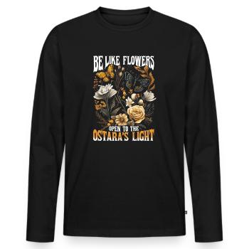 Ostara Witch Moon Eostre Printemps Oriental - T-shirt manches longues Premium bio Homme - noir - Devant - Nico (187cm)