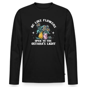 Ostara Witch Moon Eostre Spring Eastern - Men's Premium Organic Long Sleeve Shirt - black - Front - Nico (187cm)