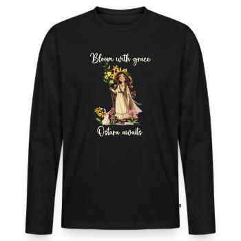 Ostara Hexenmond Eostre Frühling Ostern - Männer Premium Bio Langarmshirt - Schwarz - Vorne - Nico (187cm)
