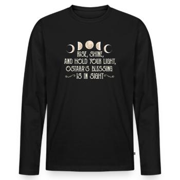 Ostara Witch Moon Eostre Printemps Oriental - T-shirt manches longues Premium bio Homme - noir - Devant - Nico (187cm)