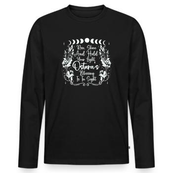 Ostara Witch Moon Eostre Spring Eastern - Men's Premium Organic Long Sleeve Shirt - black - Front - Nico (187cm)