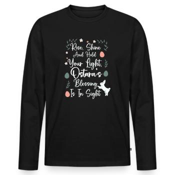 Ostara Witch Moon Eostre Spring Eastern - Men's Premium Organic Long Sleeve Shirt - black - Front - Nico (187cm)