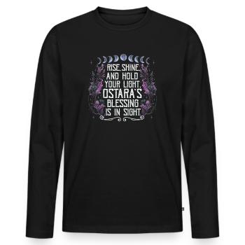 Ostara Hexenmond Eostre Frühling Ostern - Männer Premium Bio Langarmshirt - Schwarz - Vorne - Nico (187cm)