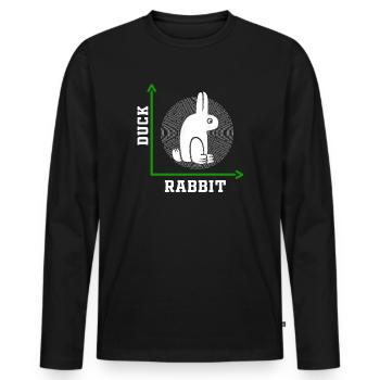 Wittgensteins Rabbit Duck Illusion - Men's Premium Organic Long Sleeve Shirt - black - Front - Nico (187cm)