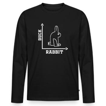 Wittgensteins Rabbit Duck Illusion - Men's Premium Organic Long Sleeve Shirt - black - Front - Nico (187cm)